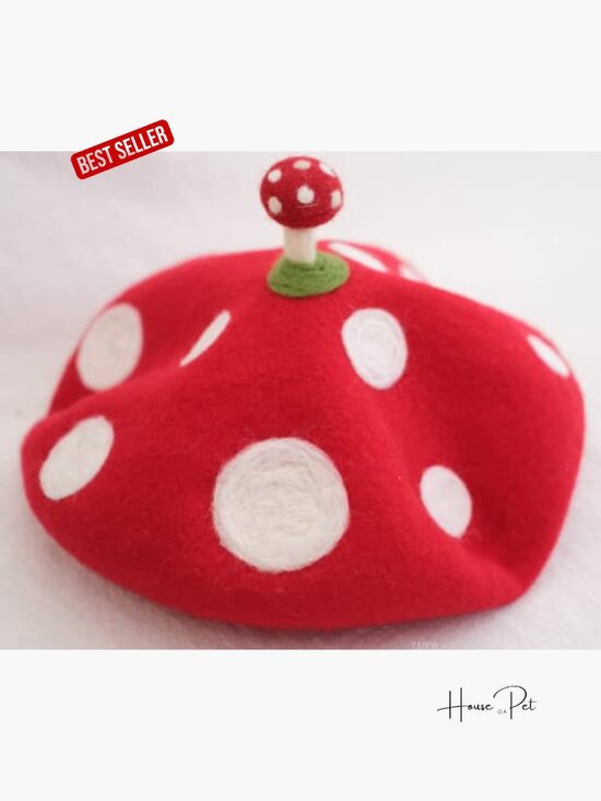 Kawaii Antler Deer Ear Beret Hat Christmas Trees Funny Winter Warm Wool Cap main image 6